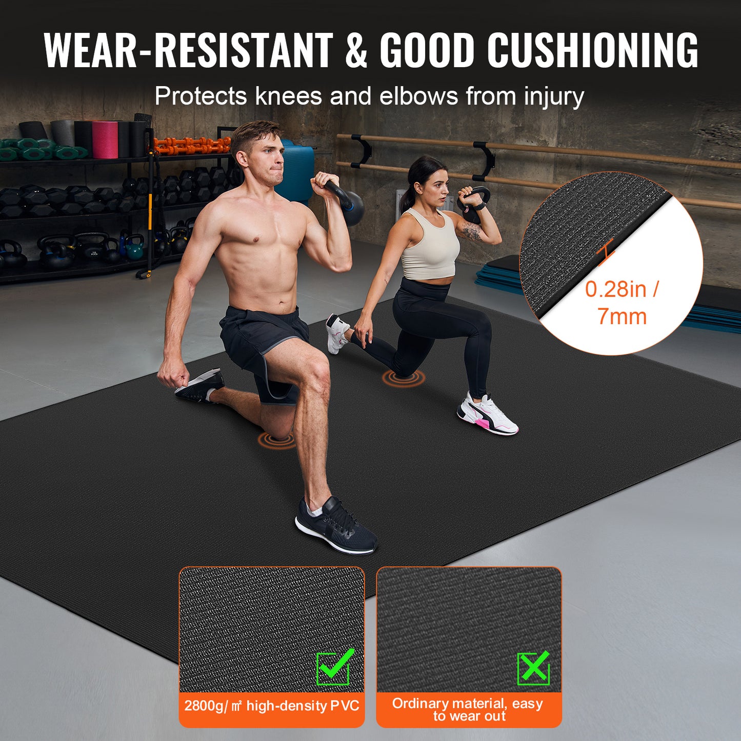Yogamat – Fitnessmat – Sportmat – Pilatesmat – Trainingsmat – Extra Groot 240x180 cm – Anti-Slip PVC 7 mm Dikte