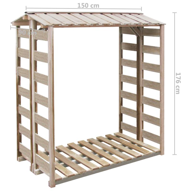 Houtopslag Buiten – Brandhoutopslag – Houtberging – Haardhoutrek – Houtstalling – Extra Groot 150x90x176 cm – Weerbestendig Groen Geïmpregneerd Grenenhout – Stevig Metalen Frame