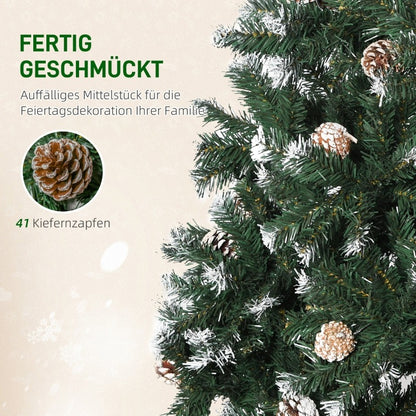Kunstkerstboom – Nepboom – Kunstkerstboom Met Dennentakken – Kerstversiering – Kerstboom 150 cm – 676 Takken Tips – Vuurvast En Sneeuw Geblakerd