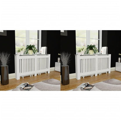 Radiatorombouw – Radiatorbekleding – Verwarmingsombouw – Radiatoromkasting – Wit – Set van 2 stuks – 152 cm lang – Duurzaam kunststof