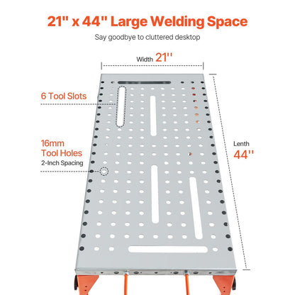 Werkbank Lastezel Werktafel Opklapbare Werkbank Laskar Werkstation – 44" x 21" – Verstelbare Hoogte 4 Niveau’s – Draagvermogen 500 LBS