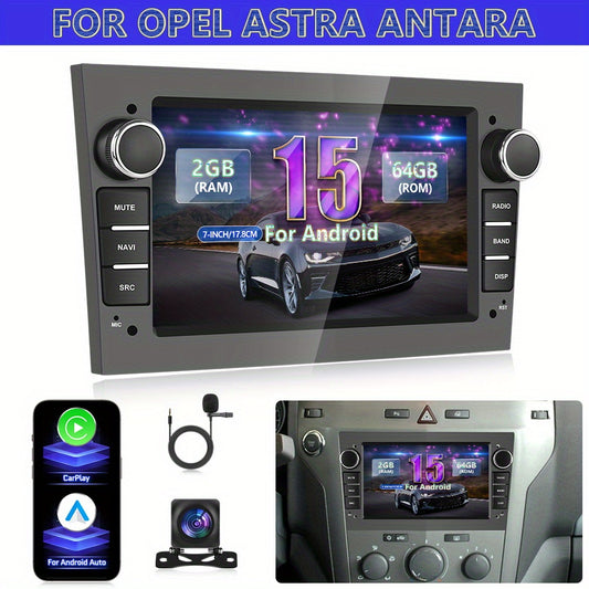 Multimedia Car Radio – Auto Stereo – Navigatie Systeem – Dashboard Unit – Entertainment Systeem – Android 15 OS – 7 Inch Scherm & Draadloze CarPlay Met Camera & Microfoon