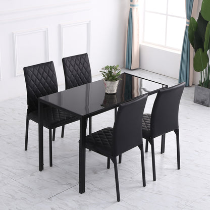 HOCMOM 4pcs Set of Chairs Dining Chairs Kitchen Chairs 41 Cm X 50 Cm X 91 Cm, Black