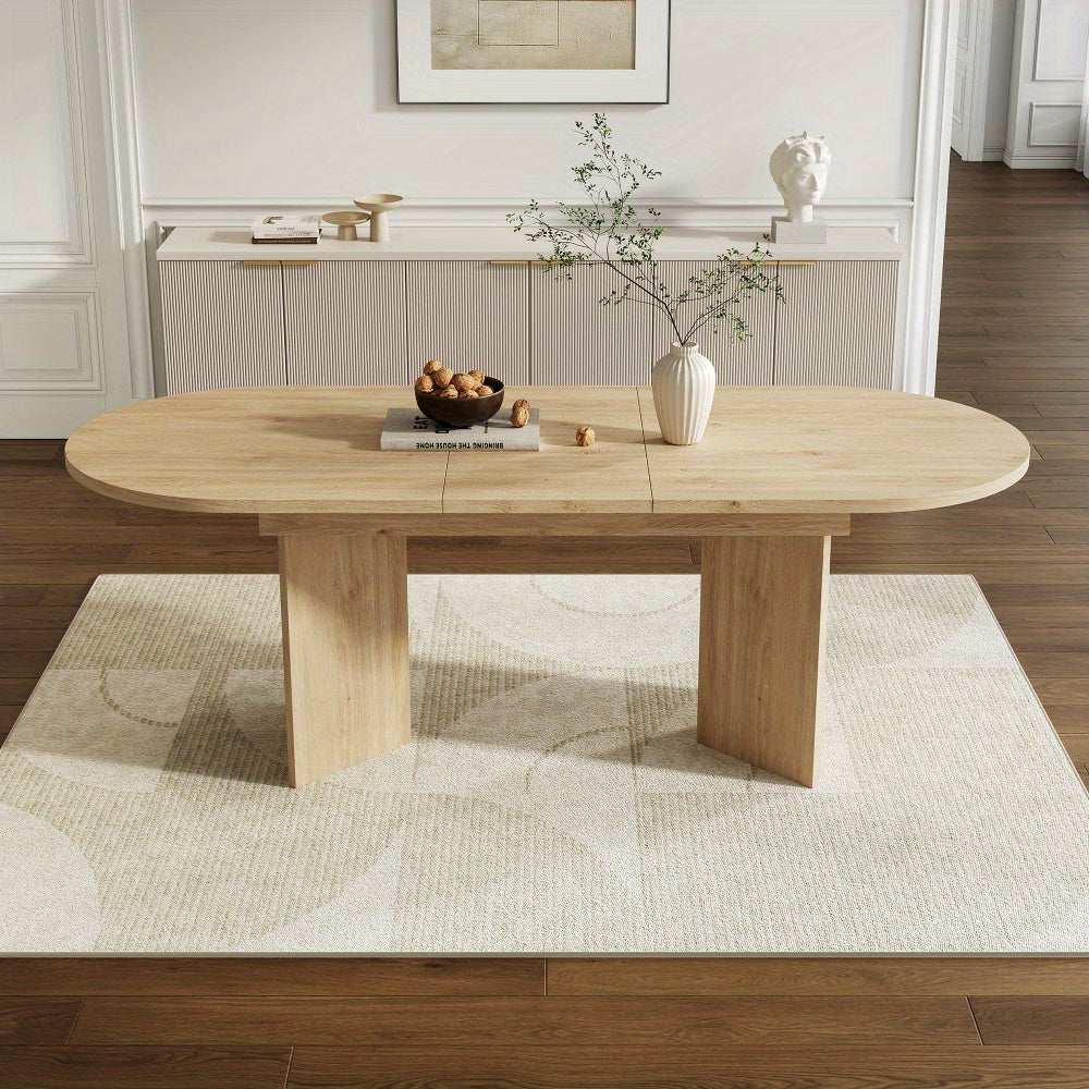 Dining Table, Extendable Dining Table 120/160 × 80cm for 4-6 People with Rounded Corners and Thickened Top – Minimalist Design Ideal Kitchen & Dinning Room Furniture, Home Dining Setup, Family Meals, Modern Table, Contempo
