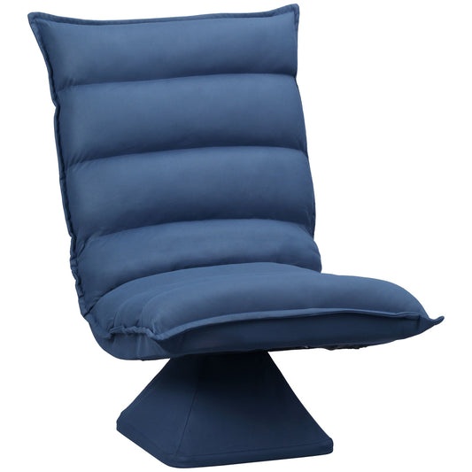 Zitzakstoel – Zitzak – Zitzakstoel – Vloerstoel – Lazy Chair – Verstelbare Rugleuning – 360° Draaibaar – Microfiber Bekleding – Stevig Metalen Frame – Blauw