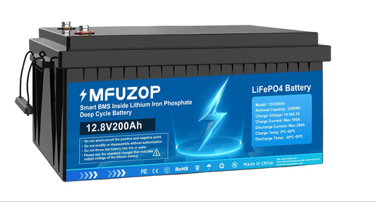 Li-ion Accu – Lithium Accu – Lithium-ijzerfosfaat Accu – 12V Batterij – LiFePO4 Accu – 200Ah Capaciteit – 200A Snelladen Met BMS Bescherming