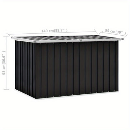 Outdoor Storage Boxes, Garden Storage Boxes, Anthracite Garden Box 149x99x93 cm, Suitable for Outdoor and Garden Use