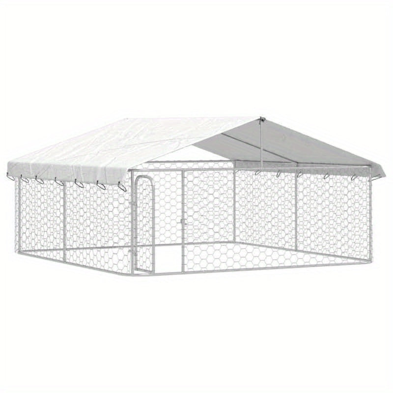 Outdoor kennel with roof 300x300x150cm suitable for multiple pets or medium to large dogs provides a spacious activity area stable structure easy to install