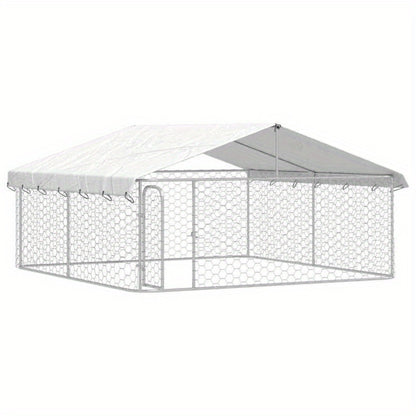 Outdoor kennel with roof 300x300x150cm suitable for multiple pets or medium to large dogs provides a spacious activity area stable structure easy to install