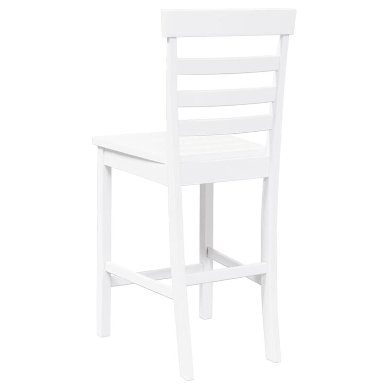 Barstoel – Barkruk – Barstoelen – Keukenstoel – Barkrukken – Set Van 2 – Wit – Massief Hout – Met Rugleuning – Eenvoudig In Elkaar Te Zetten