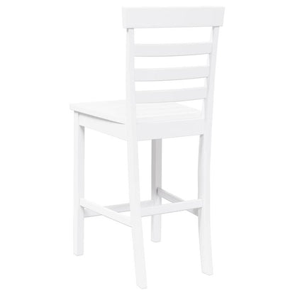Barstoel – Barkruk – Barstoelen – Keukenstoel – Barkrukken – Set Van 2 – Wit – Massief Hout – Met Rugleuning – Eenvoudig In Elkaar Te Zetten