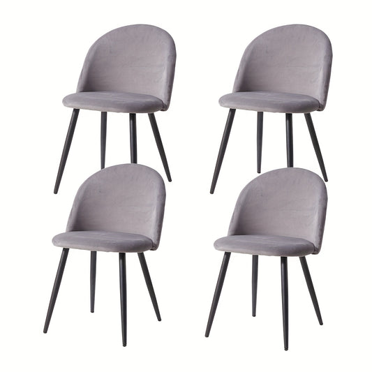Eetkamerstoelen – Stoelen – Kuipstoelen – Bureaustoelen – Moderne Stoelen – Set Van 4 – Zwarte Metalen Poten – Comfortabele Zitting