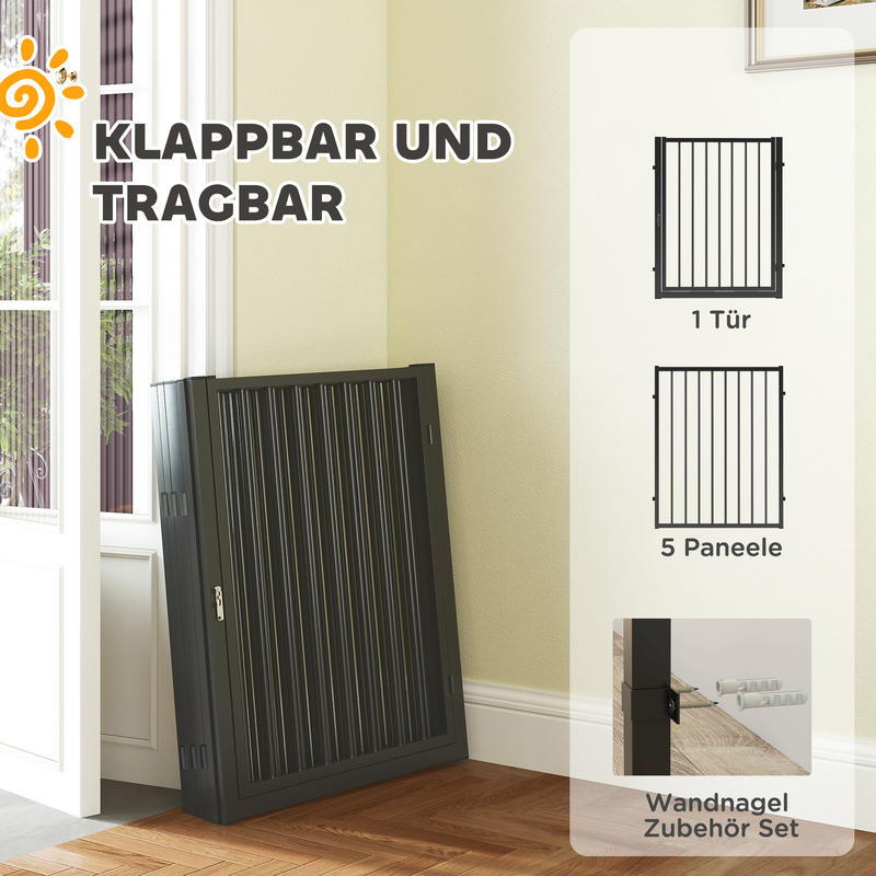 Puppy Playpen, Foldable Portable Dog Playpen, Steel Puppy Playpen, Lockable Door, Weather , Black