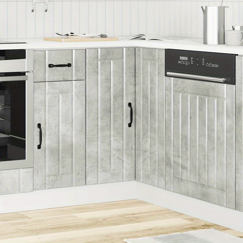 Kitchen corner base cabinet Lucca concrete grey wood material Storage Wall Cabinet Storage Box for Bedroom, Dining Room Living Room