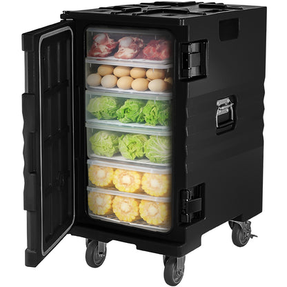 Geïsoleerde Voedselbox – Isolatiedoos – Thermobox – Warmtebox – Koelbox – 114 QT Inhoud – 6 Uur Warm – Met Handgrepen En Wieltjes