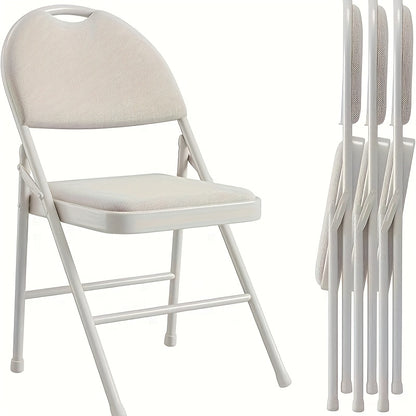 Folding Chair 4pcs Set, Metal Folding Chair with Non-Slip Foot Pads, Chair Seat and Metal Support, for Indoor and Outdoor, Room, Restaurant
