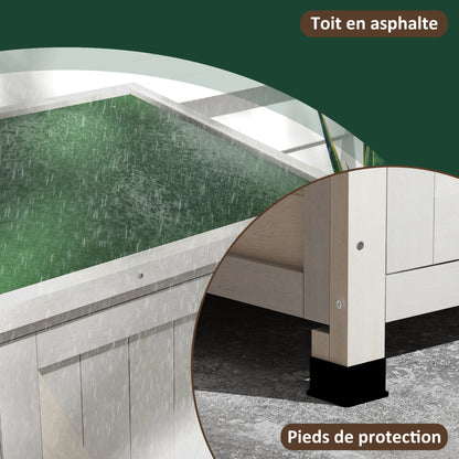 Tuinkast – Tuinberging – Tuinkastje – Gereedschapskast – Opbergkast – Grijs – Houten Tuinkast op Poten – Weerbestendig Bitumen Dak