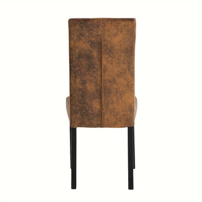 Eetkamerstoelen – Stoelen – Dining Stoelen – Keukenstoelen – Zitmeubels – 2-delige Set – Suède Bekleding Met Knopen – Stevige Houten Poten
