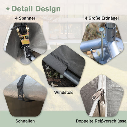 Kippenhok – Hokken – Dierenren – Kippenren – Buitenren – 3m x 4m – Waterdicht PE Doek – Veiligheidslot