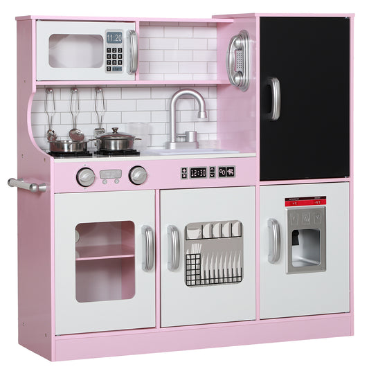 Speelkeuken – Speelkeukentje – Kinderkeuken – Speelgoedkeuken – Keukentje Roze – Inclusief Krijtbord – Accessoires – Afmetingen 83,8x26,8x81 cm