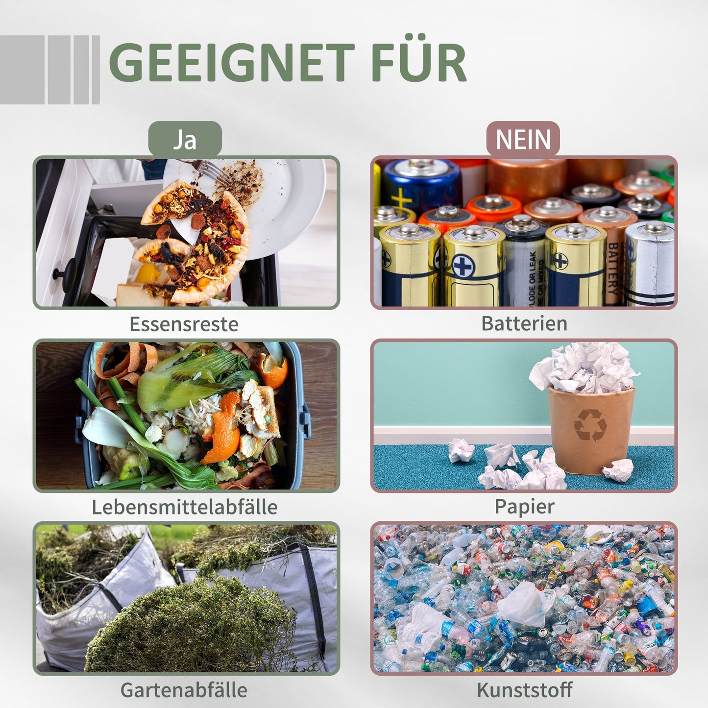 Compostbak – Compostcontainer – Compostton – Compostvat – Composteerbak – 2-Kamer Systeem – 160L Capaciteit – Draaibare Trommel – Grijs Groen Zwart
