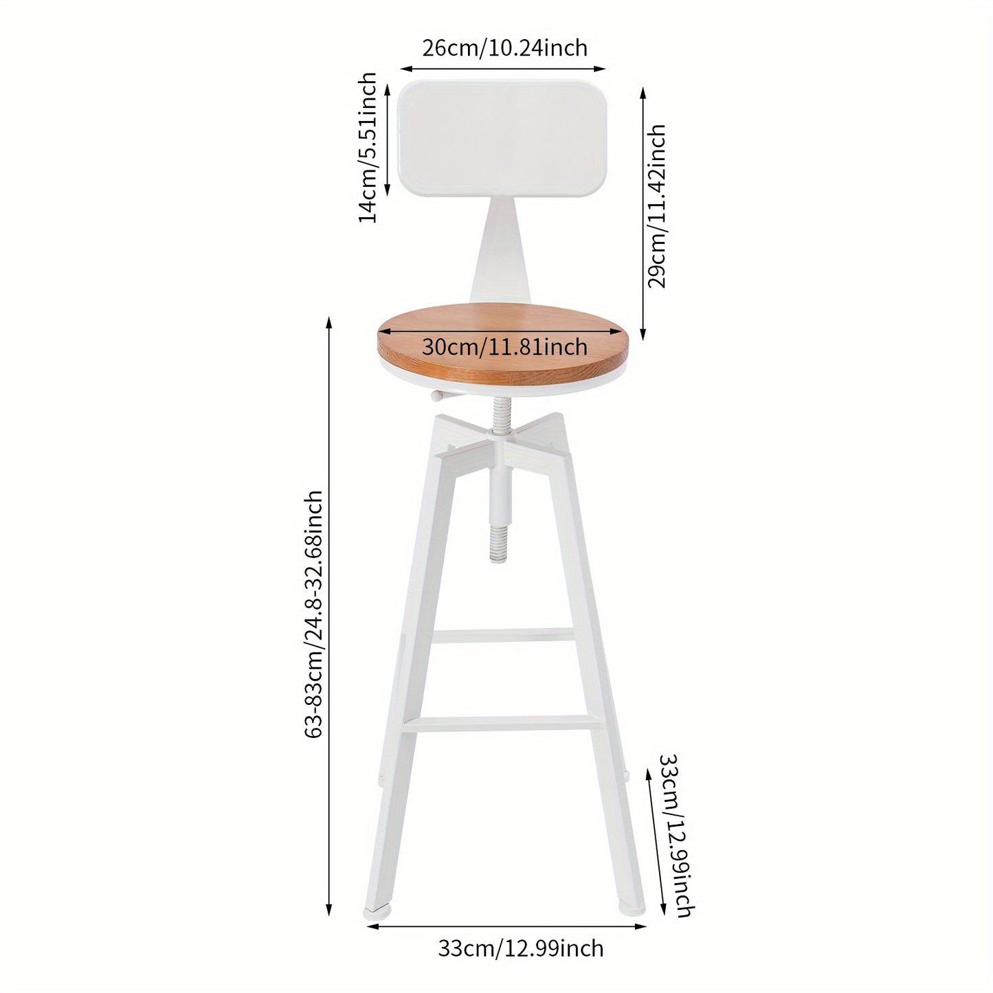Barstoel – Barkruk – Barstoelset – Keukenstoel – Eetkamerstoel – Modern Design – Hoogteverstelbaar 63-83 cm – Metalen Frame
