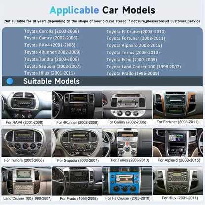 2G+64G Car Radio Stereo for Toyota Corolla 2003-2008/ Camry 2002-2006/ Highlander 2001-2007/ RAV4 2001-2005, Wireless CarPlay/ Android Auto 17.78cm IPS Touch Screen Android 13 WiFi DSP Camera