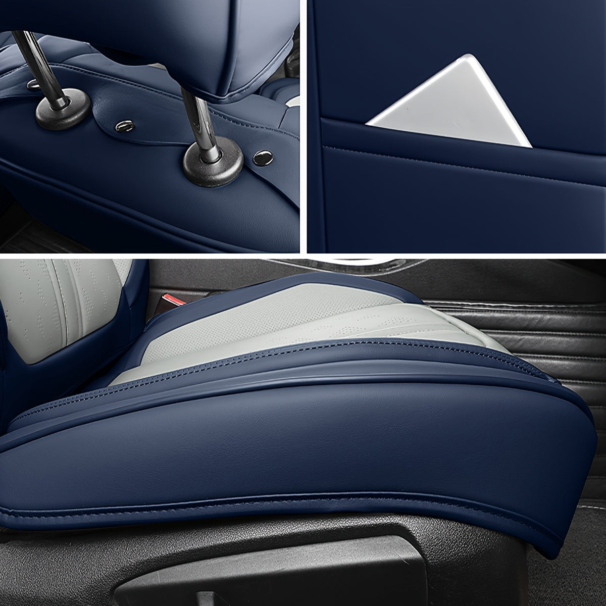 Autostoelhoezen – Autostoelhoezen – Stoelhoezen – Seat Covers – Stoelbekleding – Universele Pasvorm – Waterdicht Nappa Leer – Complete Set 5 Stoelen