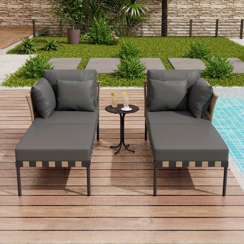 Loungeset – Tuinset – Loungemeubel – Balkonmeubilair – Terrasmeubels – Modulair Ontwerp – Afneembare Wasbare Kussens