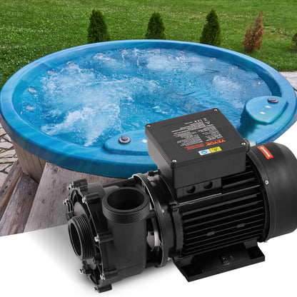 Dual-speed Spa Pomp – Bubbelbad Pomp – Jacuzzi Pomp – Warmtebad Pomp – Spa Motor – 1,5HP – 1100W Hoog / 250W Laag – Anti-lek Fluorrubber Afdichting – 90° Draaibare Aansluiting