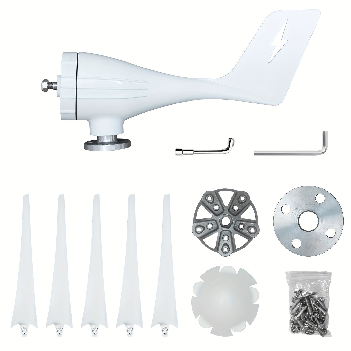 Horizontale As Windturbine – Wind Generator – Windmolen Generator – Windenergie Systeem – Duurzame Energie Thuis – 48V 5-Blads – Laag Startwindvermogen 2,5 m/s – MPPT-Controller Inclusief