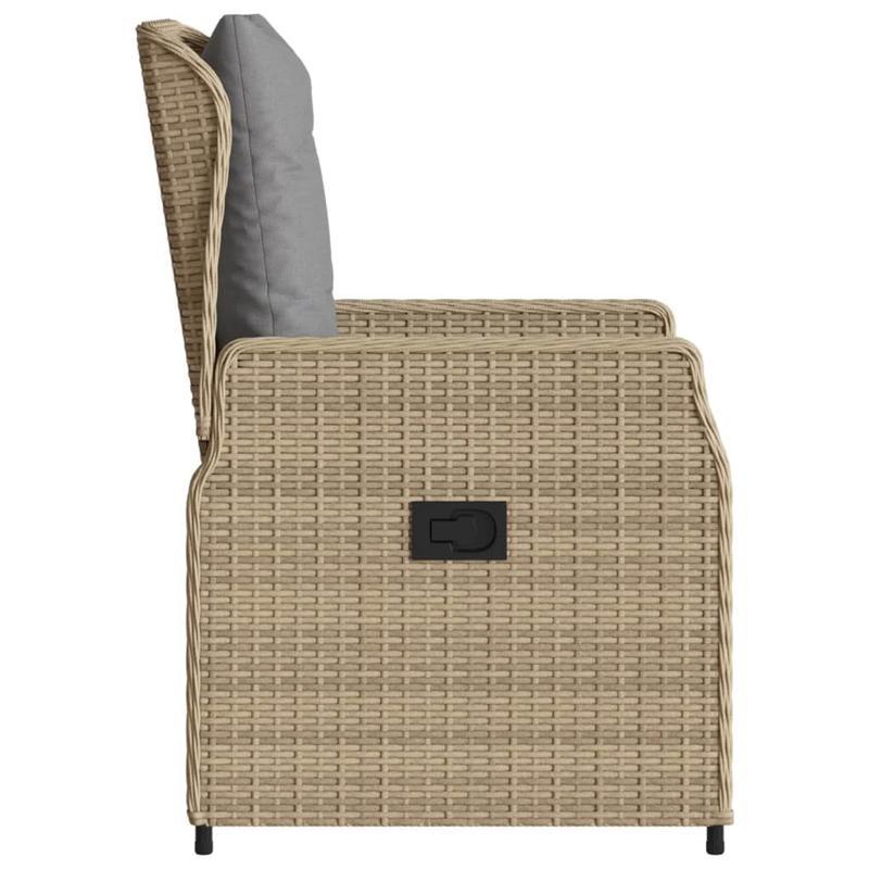 Tuinstoelen – Tuinstoel – Tuinzetel – Balkonstoel – Verstelbare stoel – Set van 2 Beige – Verstelbare Rugleuning – Weerbestendig Polyrattan