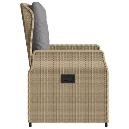 Tuinstoelen – Tuinstoel – Tuinzetel – Balkonstoel – Verstelbare stoel – Set van 2 Beige – Verstelbare Rugleuning – Weerbestendig Polyrattan