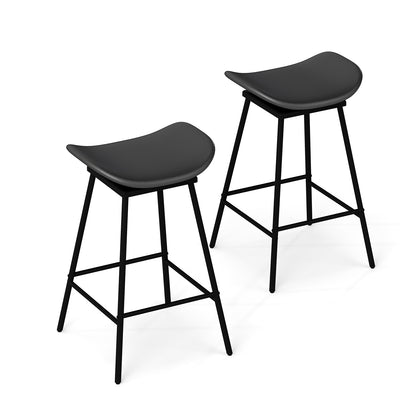 Barstoel – Barkruk – Barstoel Kruk – Keukenstoel – Barkrukken – Draaibaar 360° – Kunstleren Zadelzitting – Set Van 2 – Zithoogte 71,5 cm