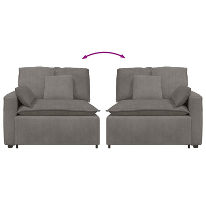 Modulaire Bank – Modulair Sofa – Hoekbank – Zitbank – Loungebank – Lichtgrijs – Corduroy Polyester – Stevig Metalen Frame