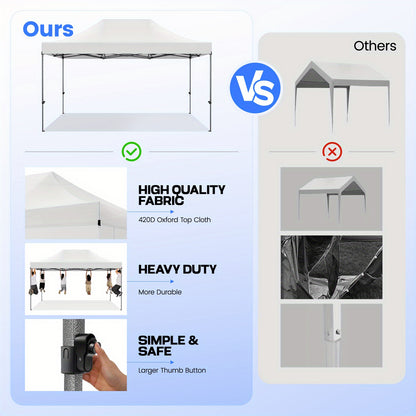 Pop-up Tent – Partytent – Markttent – Overkapping – Evenemententent – Blauw – Verstelbare Hoogte 2,5-4,5m – Stevig Aluminium Frame