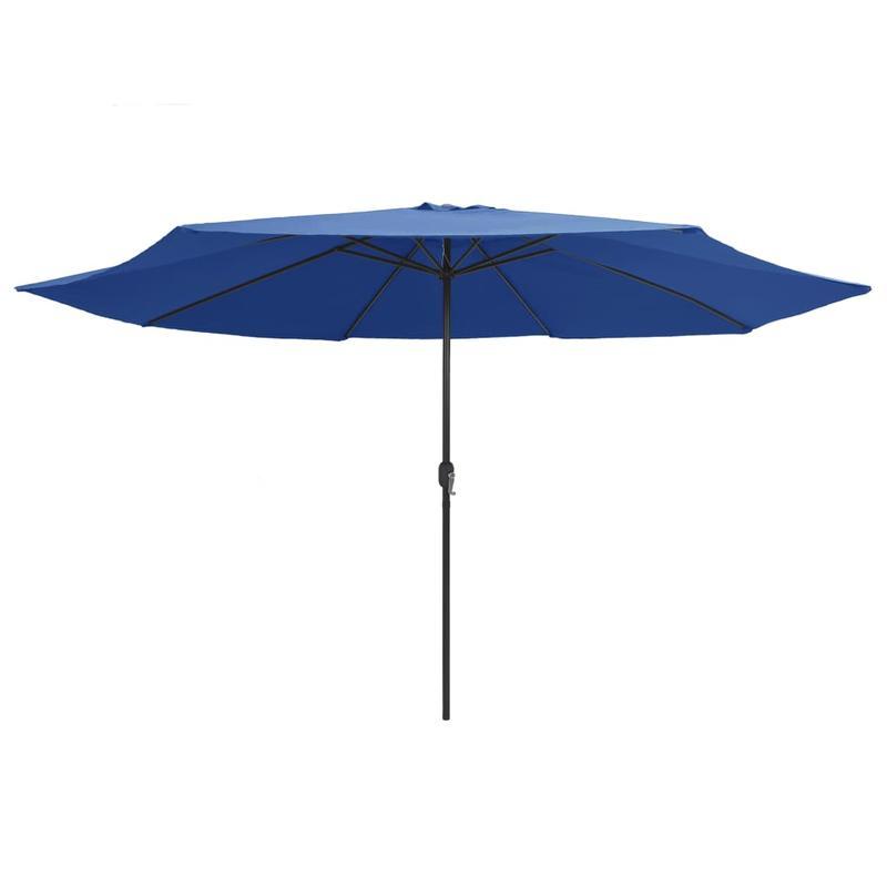 Parasol – Tuinparasol – Stokparasol – Balkonparasol – Terrasparasol – Weerbestendig – Met Metalen Mast – Ø390 cm – Blauwe Kleur