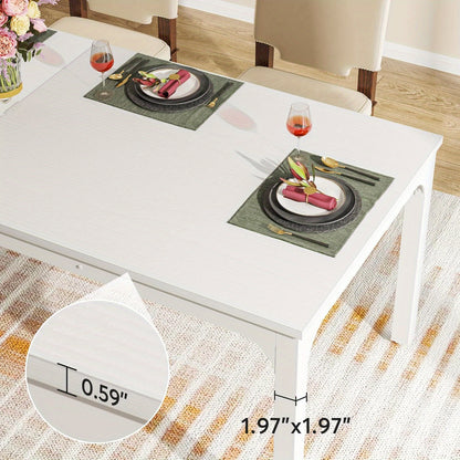 Eettafel – Tafel – Keukentafel – Dinerbank – Eetkamertafel – Industrieel Design – Wit Gelakt MDF Tafelblad – Verstelbare Metalen Poten – 199,9 cm Voor 8 Personen