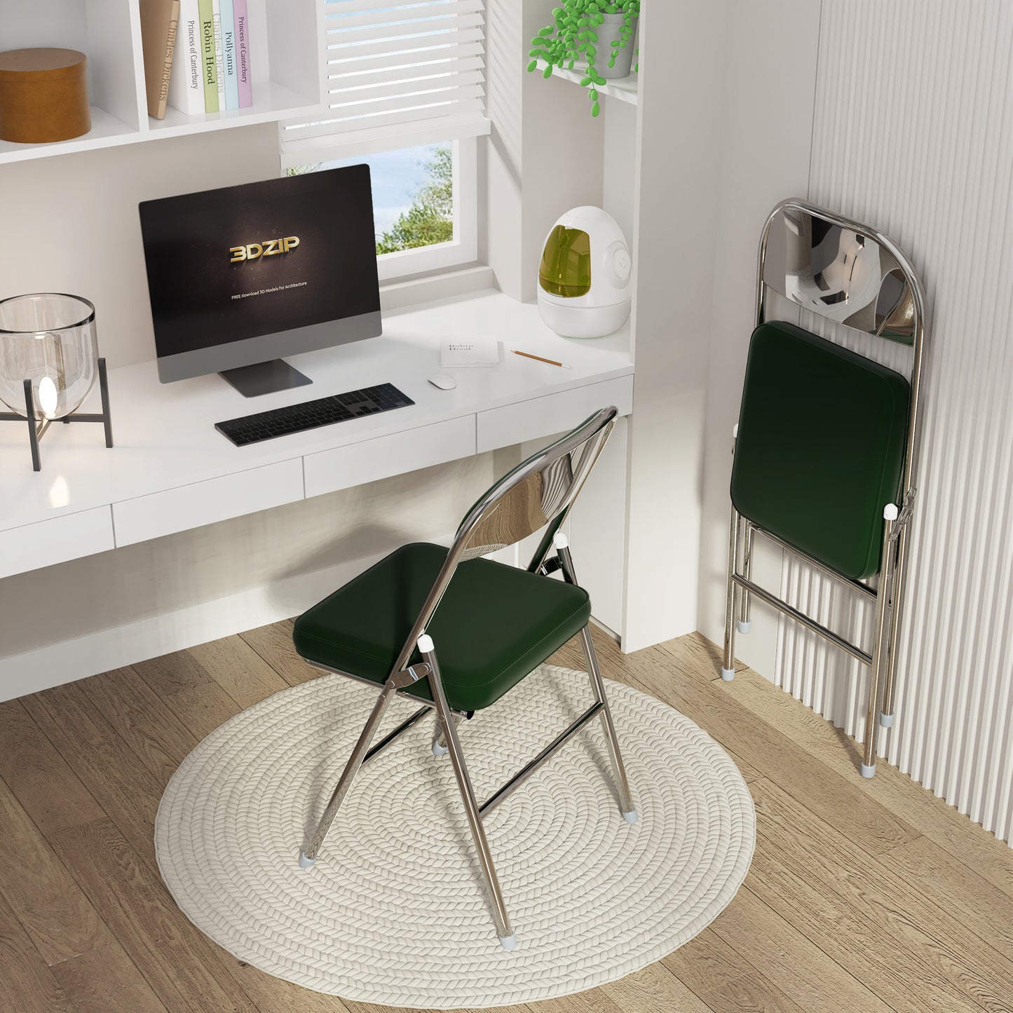 Inklapbare Stoelen – Klapstoelen – Vouwstoelen – Opklapbare Stoelen – Tuinstoelen – Set van 2 – Kunstleren Bekleding – Stevig Metalen Frame – Zithoogte 45 cm – Geschikt Binnen en Buiten