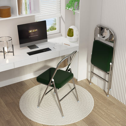 Inklapbare Stoelen – Klapstoelen – Vouwstoelen – Opklapbare Stoelen – Tuinstoelen – Set van 2 – Kunstleren Bekleding – Stevig Metalen Frame – Zithoogte 45 cm – Geschikt Binnen en Buiten