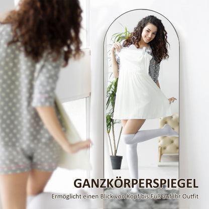 Full-Length Spiegel – Staande Spiegel – Wandspiegel – Volledige Lengte Spiegel – Vloerspiegel – Frameloos Design – Zwarte Metalen Standaard 50x150 cm