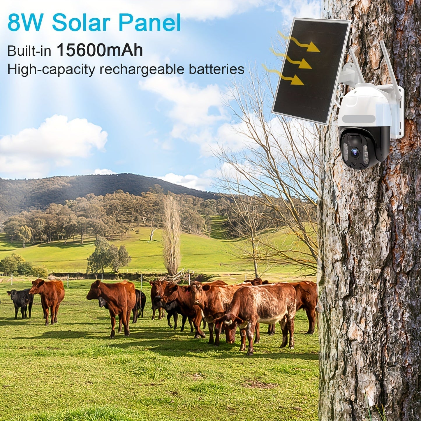 Draadloze Beveiligingscamera – Solar Camera – 3G 4G 5G Camera – Buiten Camera – 15600 mAh Batterij – Nachtzicht – Bewegingsdetectie