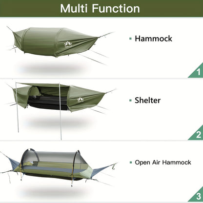 Hangmat Tent – Camping Hangmat – Outdoor Tent – Backpack Hangmat – Reis Hangmat – Met Muskietennet – Draaggewicht 200 kg – Lichtgewicht Camouflage