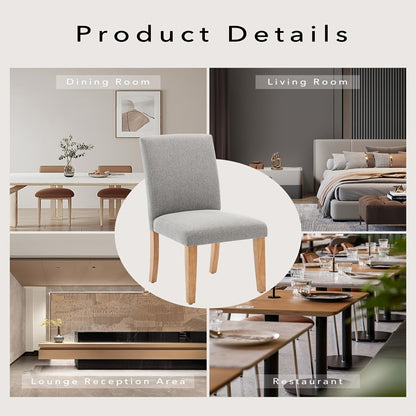 Eetkamerstoelen – Stoelen – Kuipstoelen – Eettafelstoelen – Meubel – Grijze Stoffen Bekleding – Zachte Gevulde Zitting – Stevig Houten Onderstel