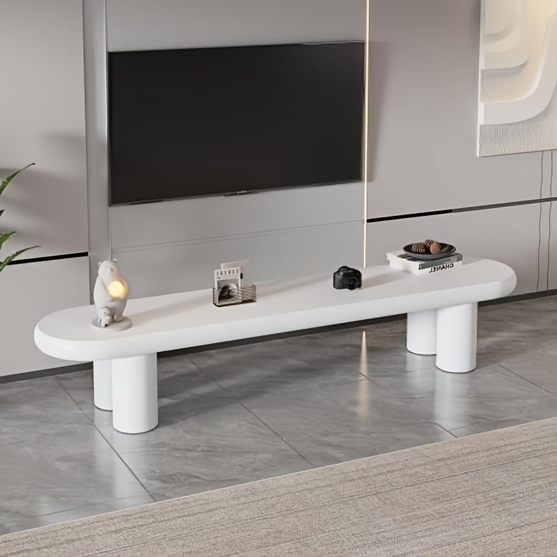 Tv Meubel – Tv Kast – Tv Stand – Tv Dressoir – Entertainment Meubel – Wit Bamboe – 160x40x40 cm – Stevig Met 4 Poten – Direct Gebruiksklaar