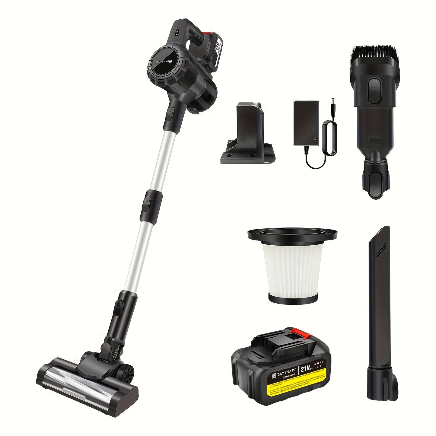 Cordedless Vacuum Cleaner, Brushless 15KPa Upright Handheld Stick Vacuum, Lightweight Vacuum with Overheating Protection, 500ml Dustbin Handheld Vacuum for Carpet, Pet Hair, Carpet Vacuuming, Quick Cleanup, Lightweight Design