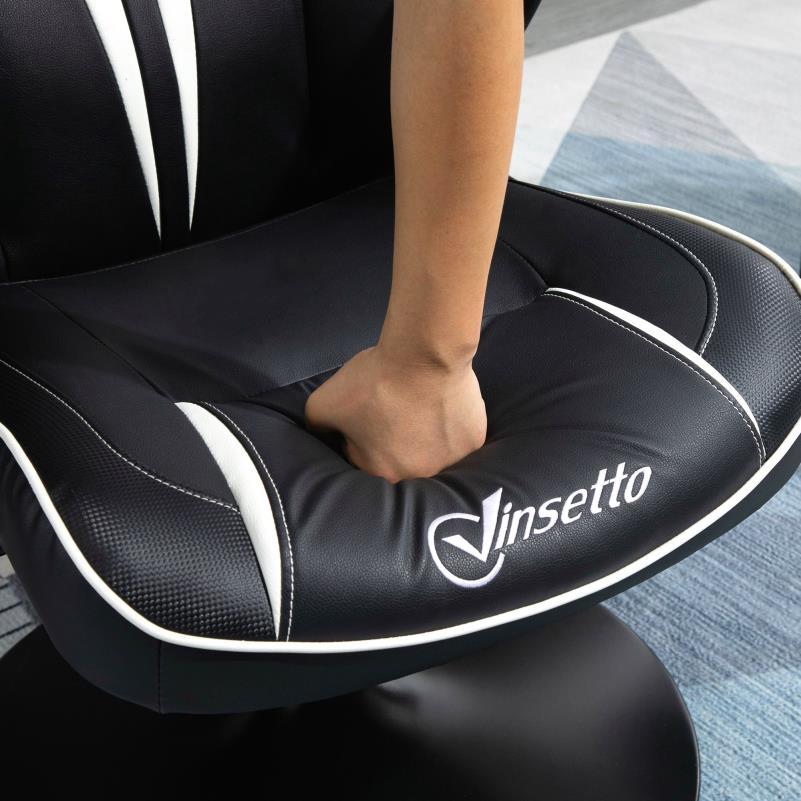 Gamingstoel – Gamerstoel – Bureaustoel – Kantoorstoel – Werkstoel – Ergonomisch Design – Draaibare Basis & Verstelbare Hoogte – Stalen Frame & Kunstleer – Geschikt Voor Harde Vloeren