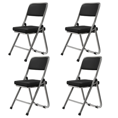 Set van 4 Stabiele Zwarte Stoelen – Eetkamerstoelen – Bureaustoelen – Vergaderstoelen – Design Stoelen – Memory Foam Zitvlak – Stevig Metalen Frame