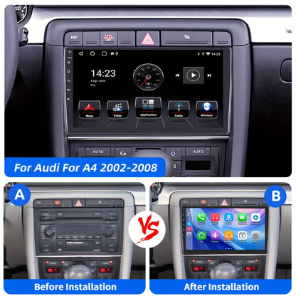 Android Car Stereo – Autoradio – Multimedia Speler – Navigatiesysteem – Media Unit – 9 Inch IPS Touchscreen – 4GB RAM + 64GB Opslag – AHD Achteruitrijcamera & Draadloze CarPlay