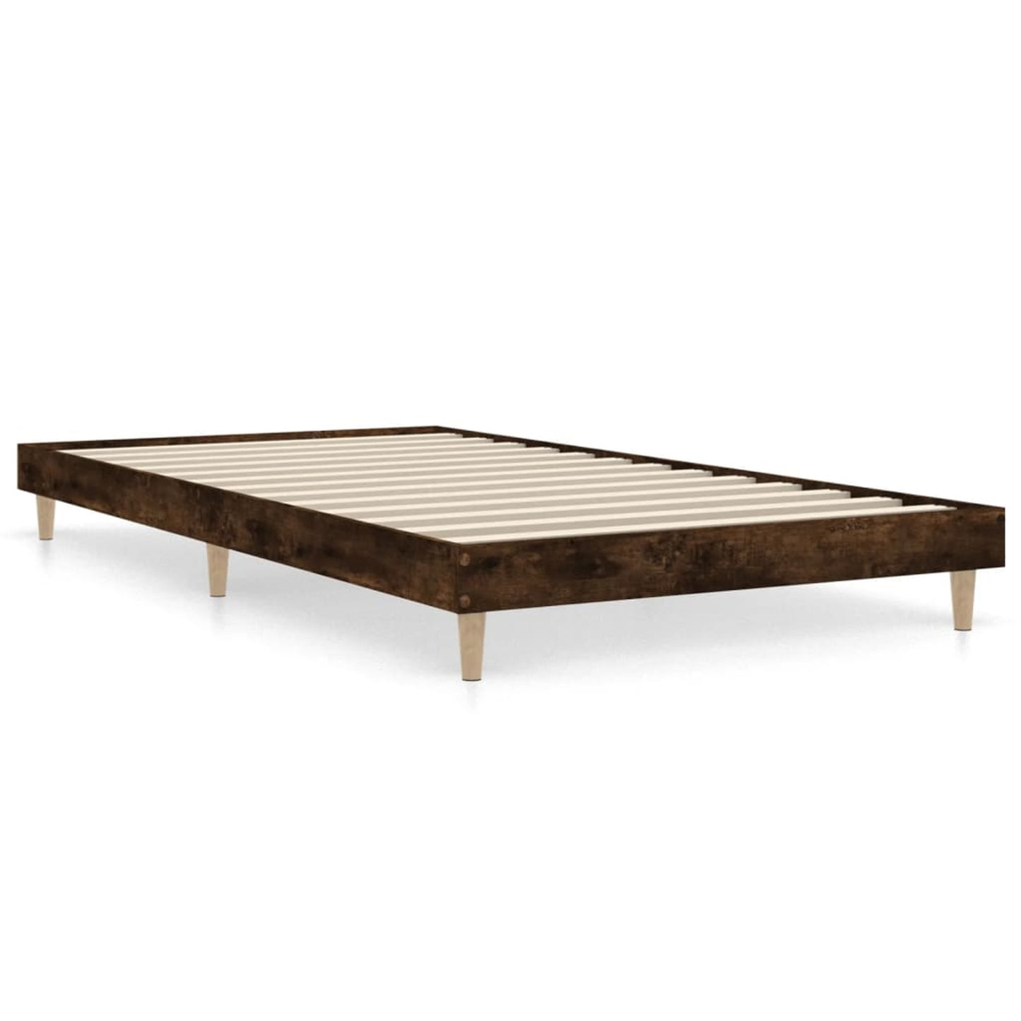 Eenpersoonsbed – Kinderbed – Logeerbed – Slaapbank – Kajuitbed – Met Opbergruimte – Volledig Gemonteerd – 100x200 cm – Smoke Oak Afwerking